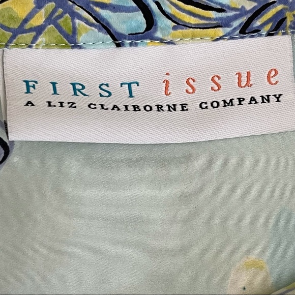 Liz Claiborne Floral Shirt Button Down Silk - Picture 8 of 10